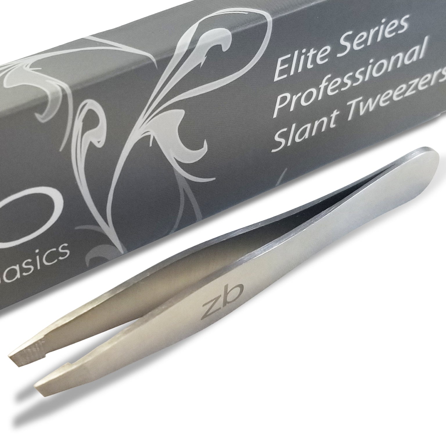 Elite Series Slant Tweezers Satin Finish Zizzili Basics