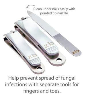 fingernail clipper, toenail clipper and nail file