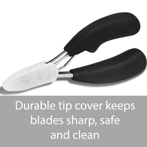 nail nipper with protective tip, "durable tip cover keeps blades sharp safe and clean"